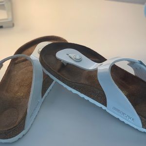 Birkenstock White Gizeh Sandals